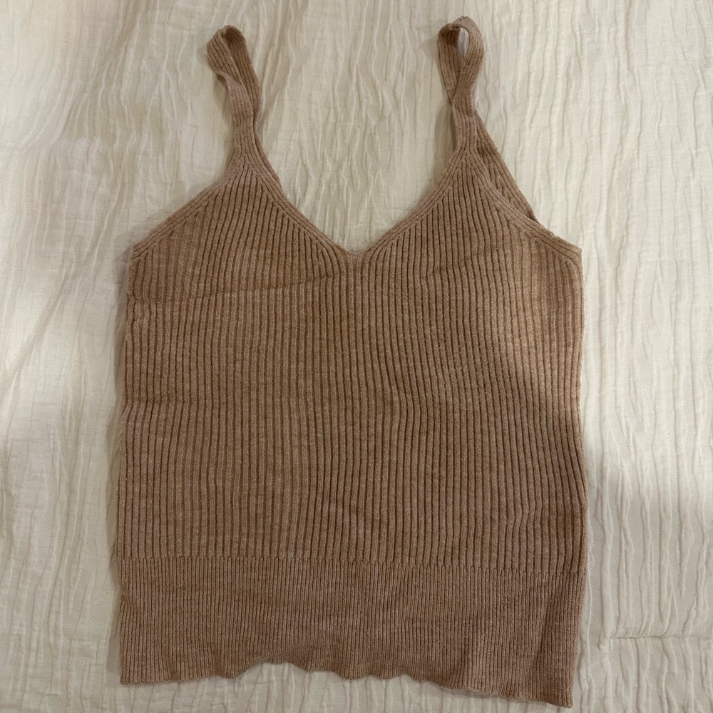 Tan Sweater Tank Top